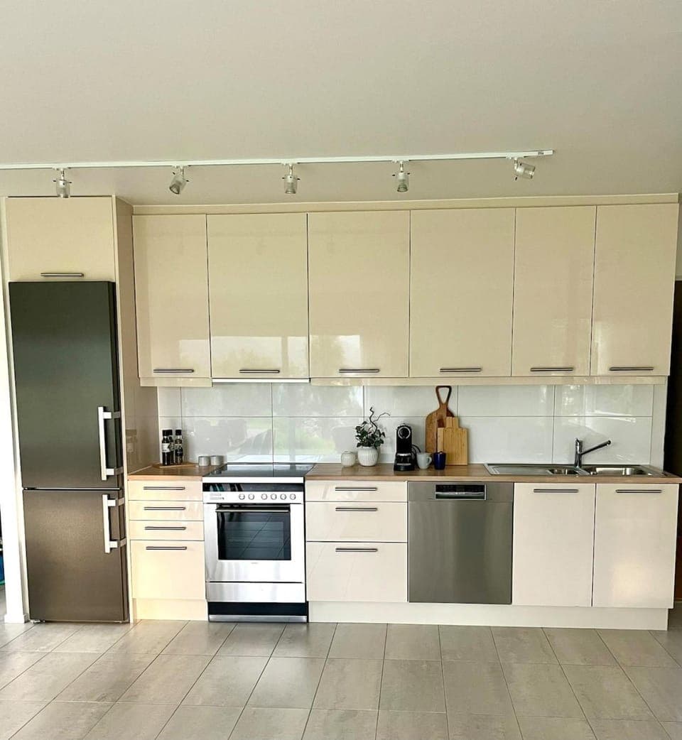 Coffee/tea facilities, Kitchen or kitchenette, dishwasher, oven, stove