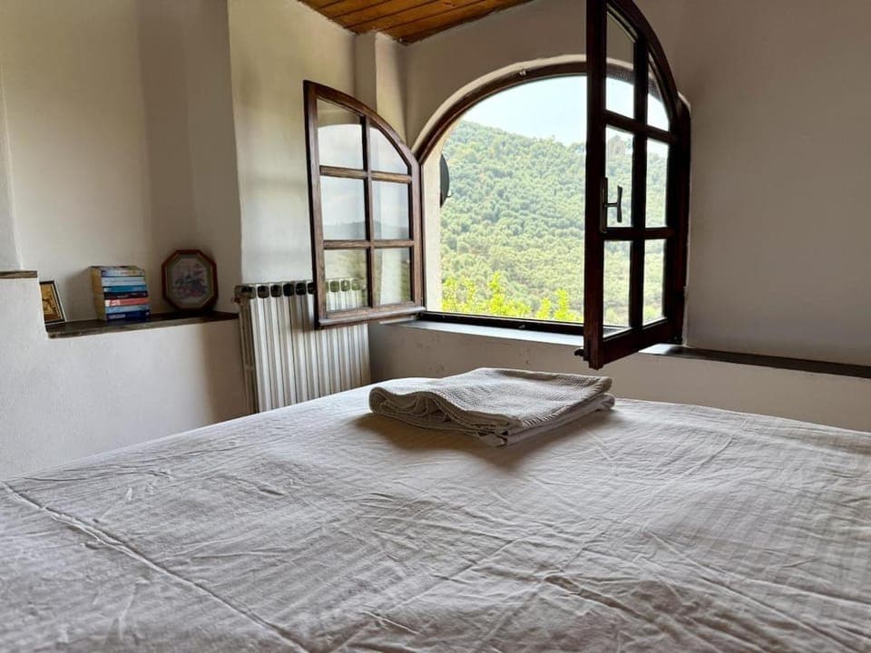 Bed, Natural landscape, Photo of the whole room, Bedroom, Mountain view, towels