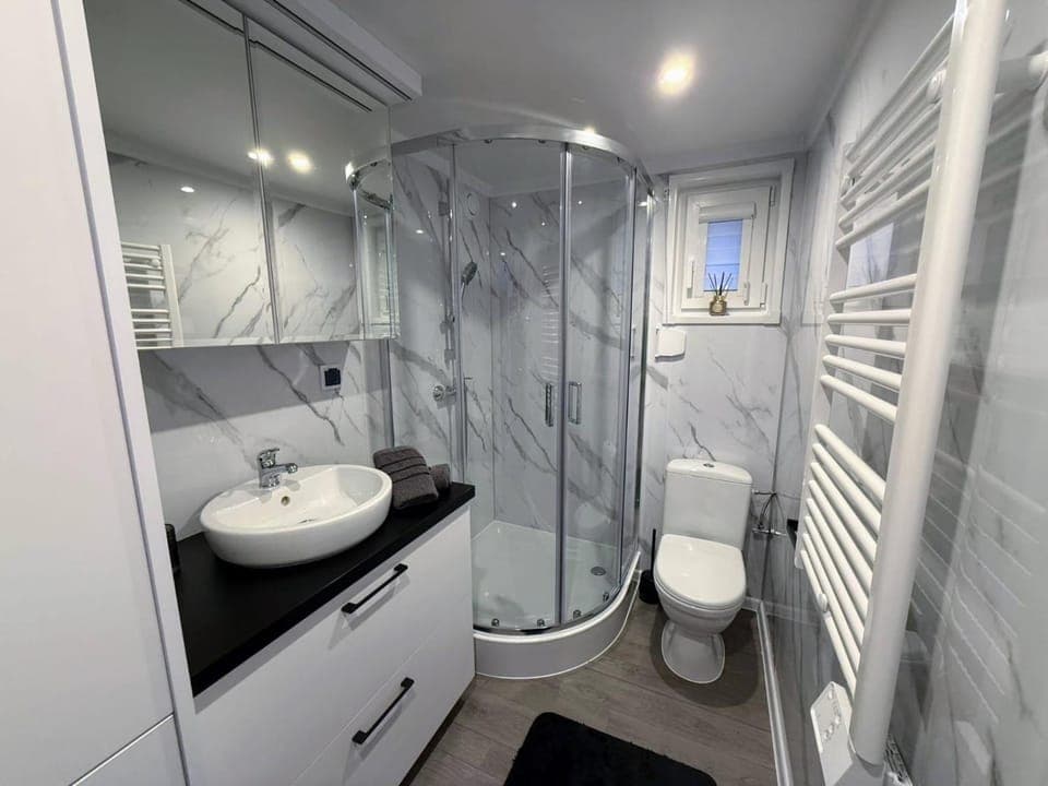 Shower, Toilet, Bathroom, towels