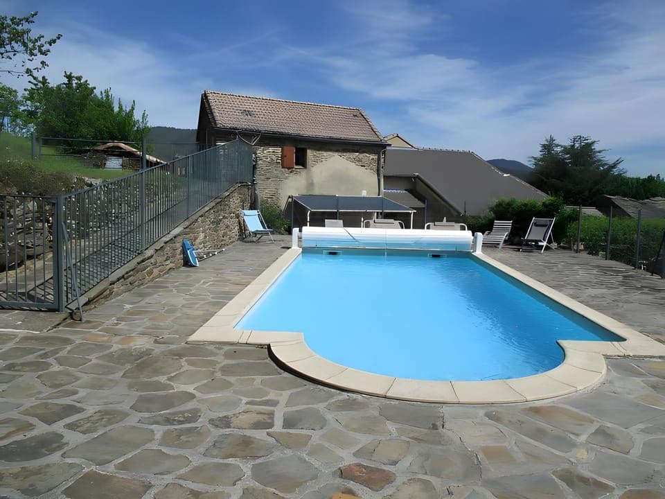 Property building, Living room, Swimming pool