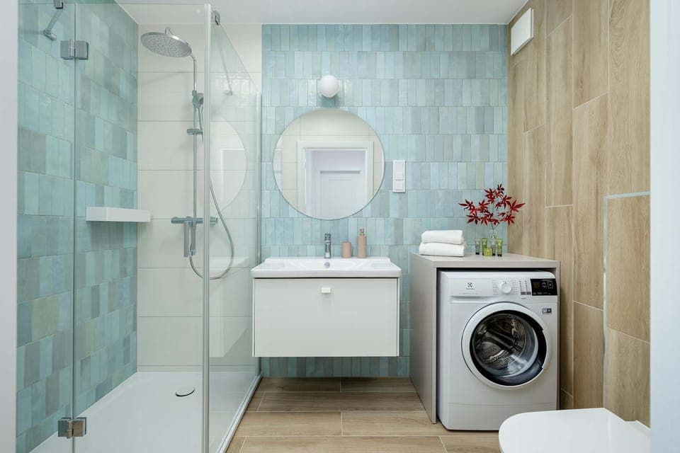 Shower, washing machine