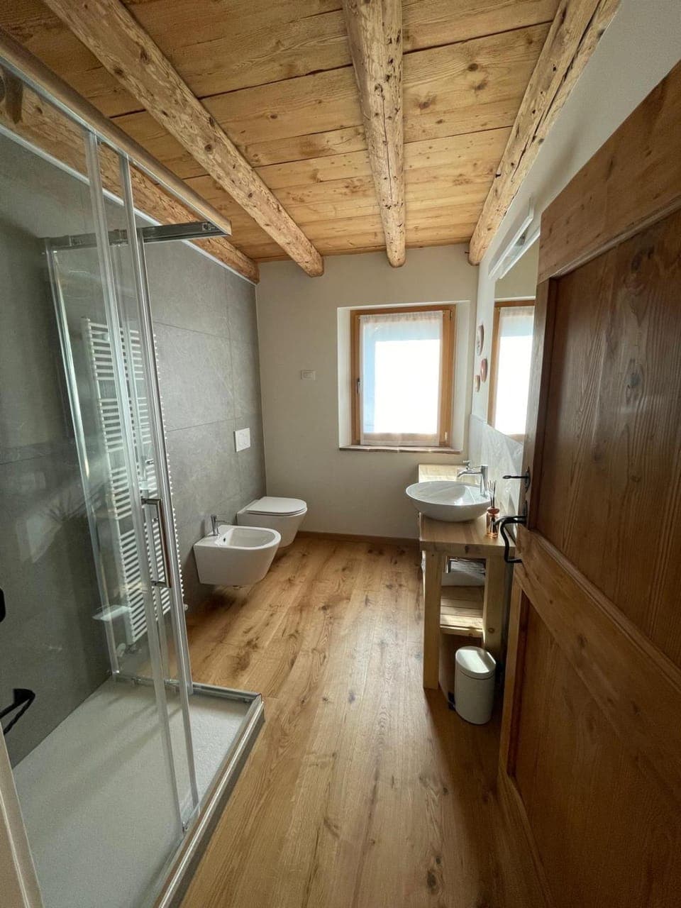 Shower, Bathroom, bidet, hair dryier, towels