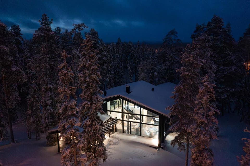 Property building, Night, Natural landscape, Winter