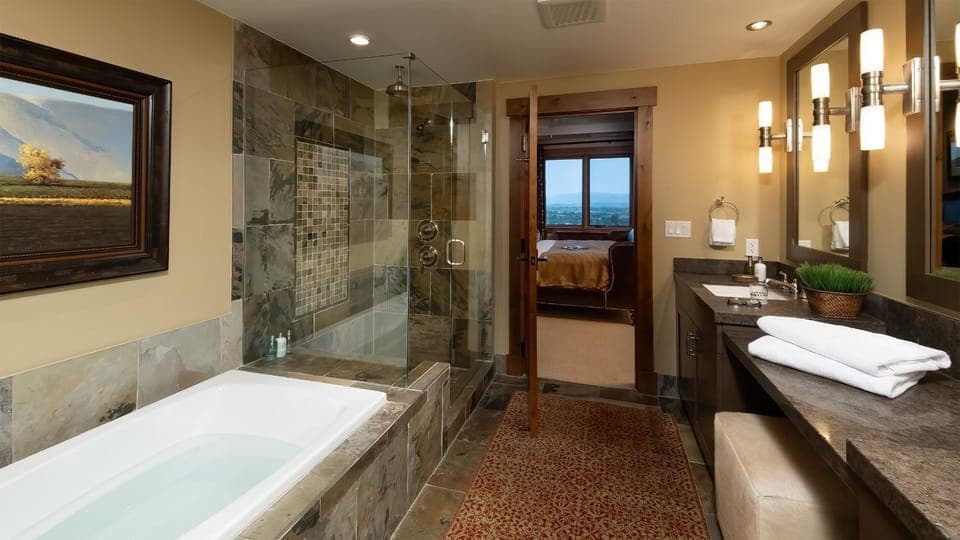 Bathroom, Bath, furniture, towels