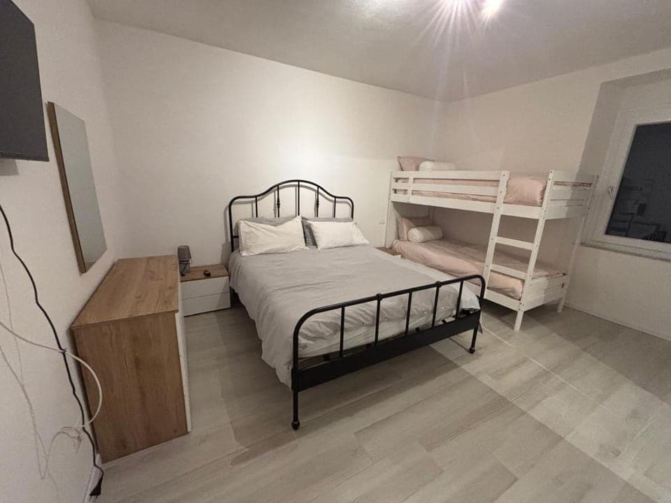 Bed, TV and multimedia, Bedroom, cot, bunk bed, internet, wardrobe, air conditioner