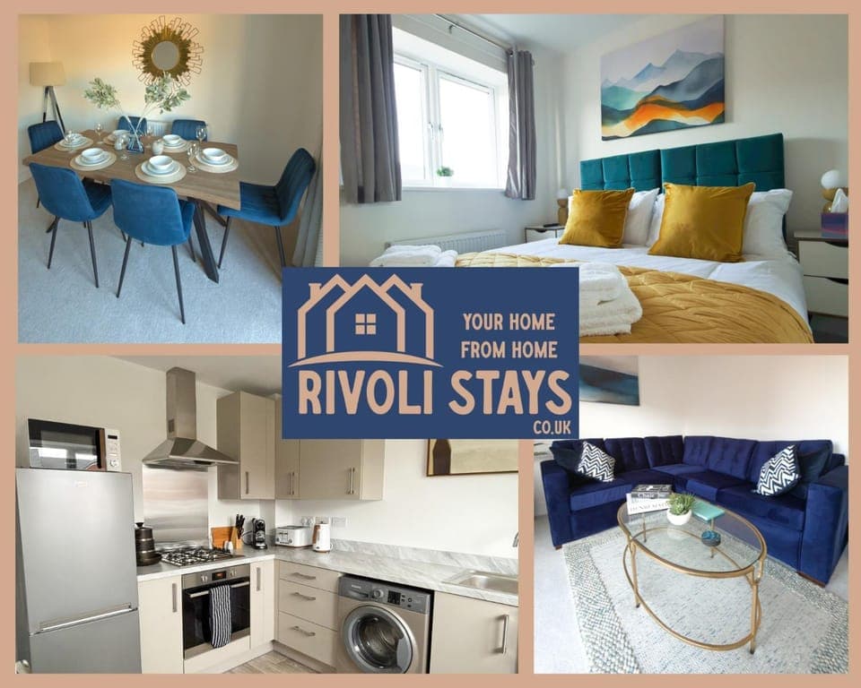 Property building, Communal lounge/ TV room, Bed, TV and multimedia, Kitchen or kitchenette, Living room, Photo of the whole room, Seating area, Dining area, Bedroom, oven, stove, toaster, washing machine