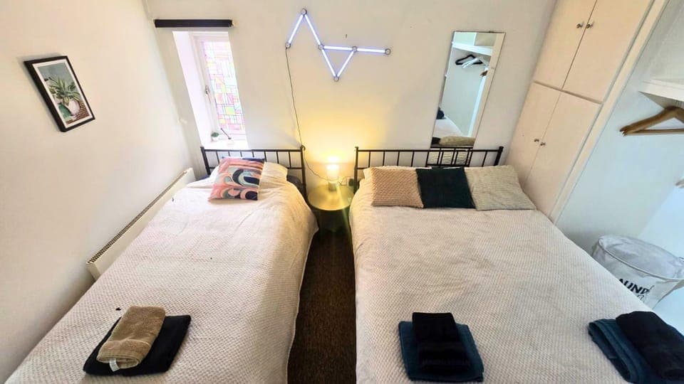 Bed, Photo of the whole room, Bedroom, towels, wardrobe