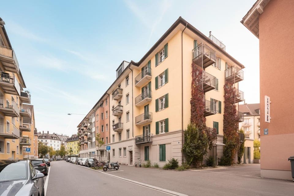 Property building, Day, Neighbourhood, City view, Street view, Location, Parking