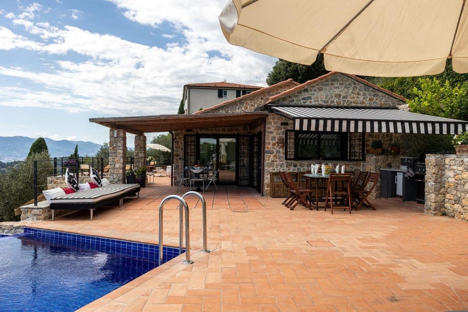 Property building, Patio, Day, Natural landscape, View (from property/room), Balcony/Terrace, Balcony/Terrace, Dining area, Pool view, Swimming pool