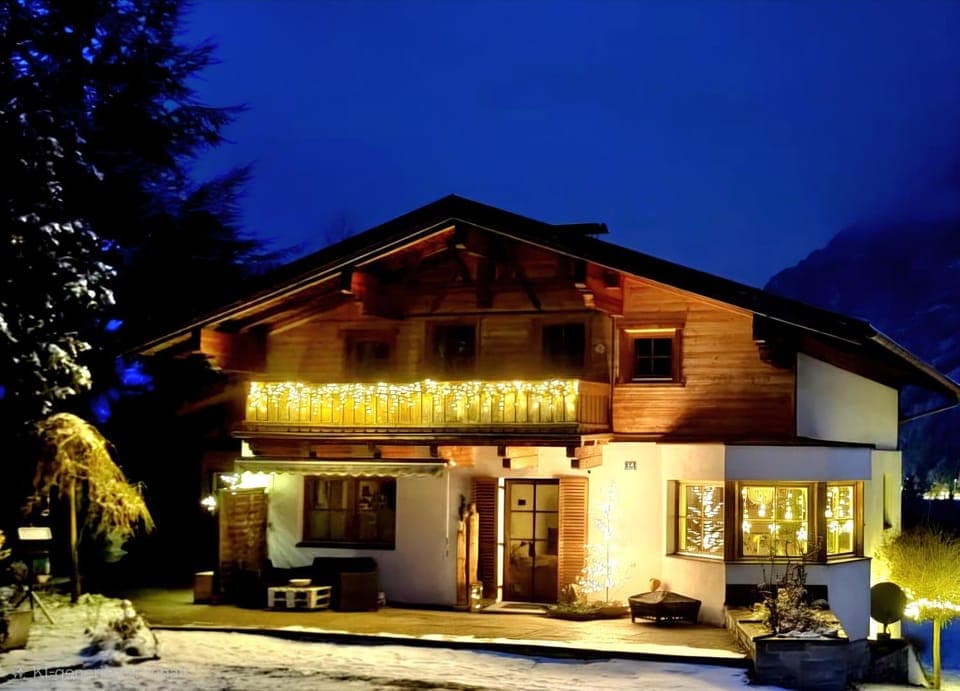 Property building, Night, Winter