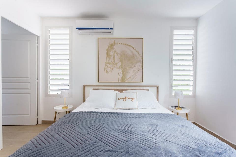 Bed, Photo of the whole room, Bedroom, air conditioner