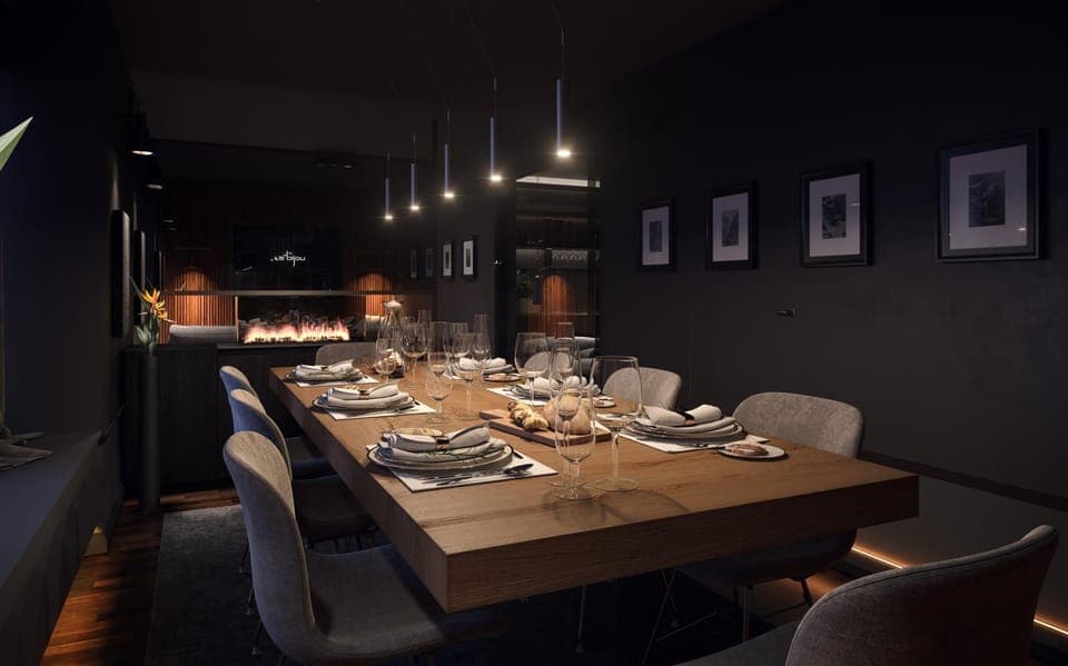 Living room, Seating area, Dining area