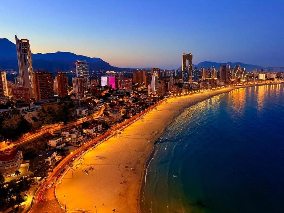 Nearby landmark, Night, Beach, City view, Sea view, Sunset