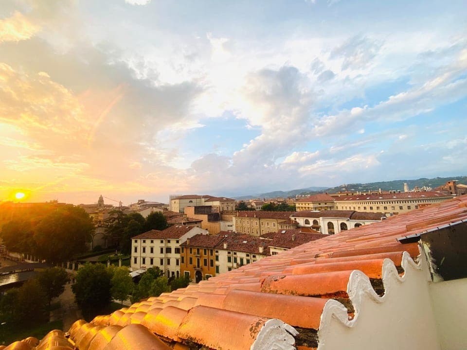 Day, Natural landscape, Seating area, City view, Sunset