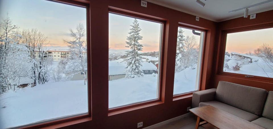 Natural landscape, Winter, Living room, Mountain view