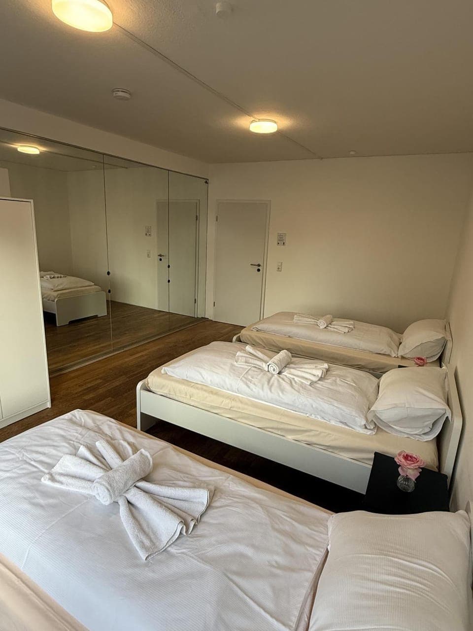 Bed, Bedroom, towels, wardrobe