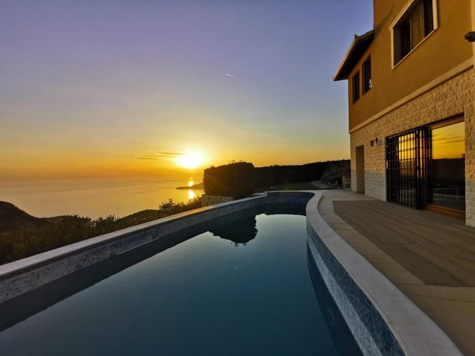 Natural landscape, Sea view, Swimming pool, Sunset