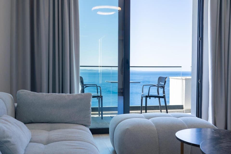 Living room, Seating area, Sea view