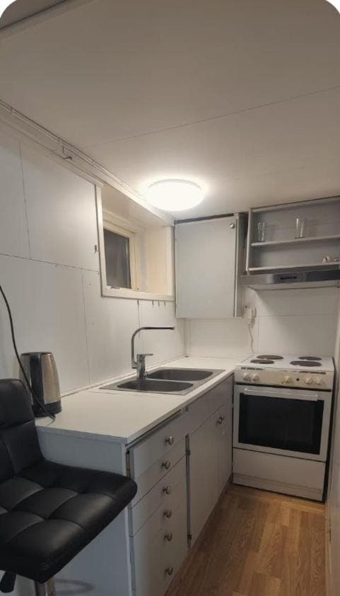 Kitchen or kitchenette, oven