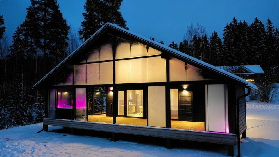 Property building, Night, Natural landscape, Winter