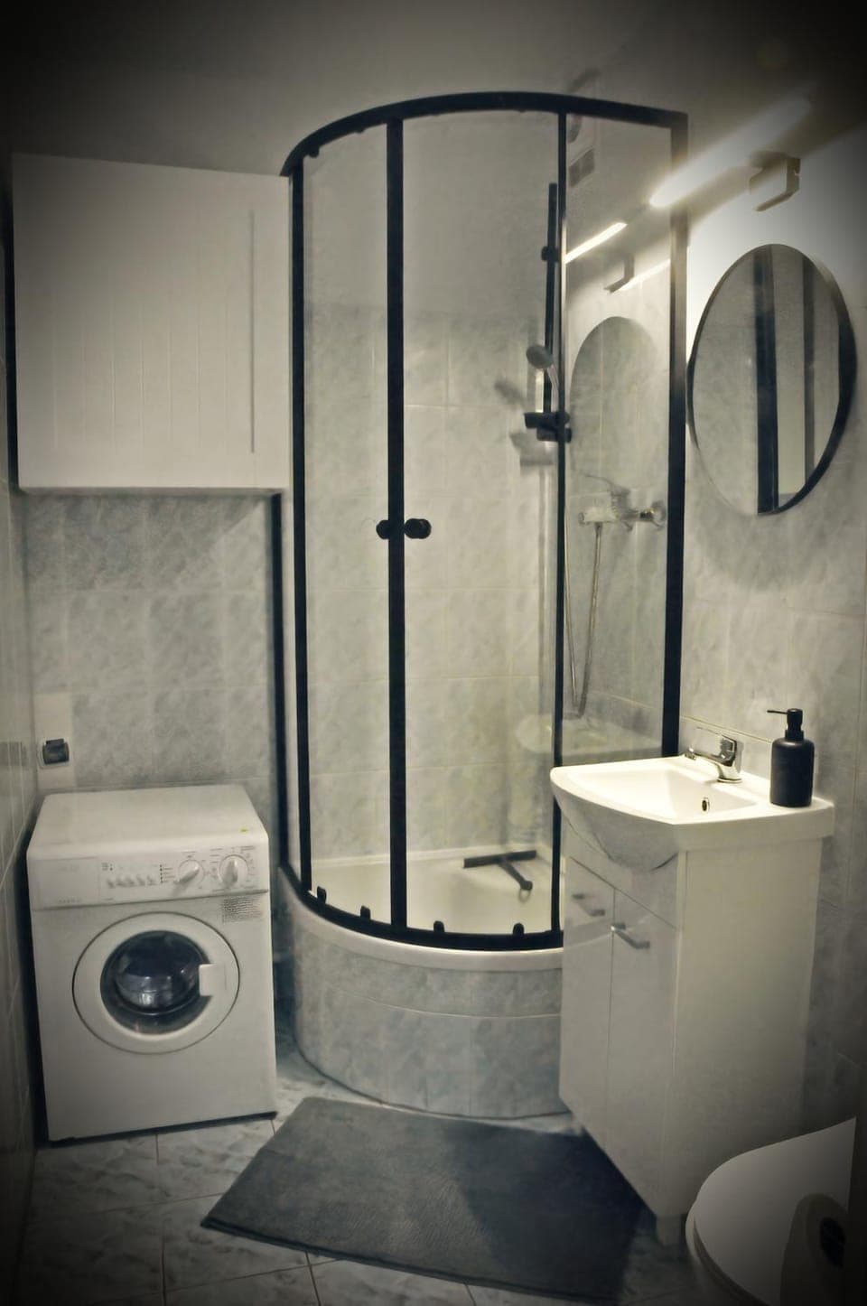 Shower, washing machine