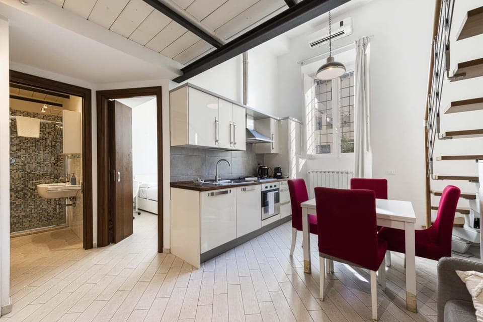 Living room, Seating area, Dining area, dishwasher, stove