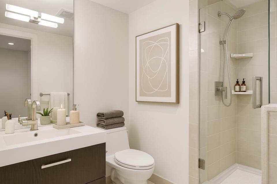 Shower, Toilet, Bathroom, towels