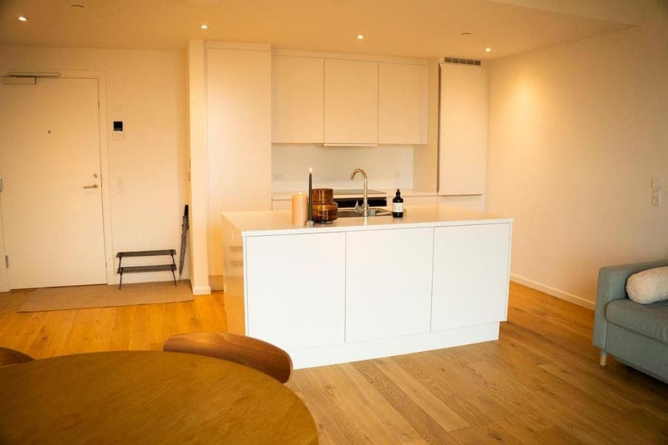 Kitchen or kitchenette, Living room, Seating area