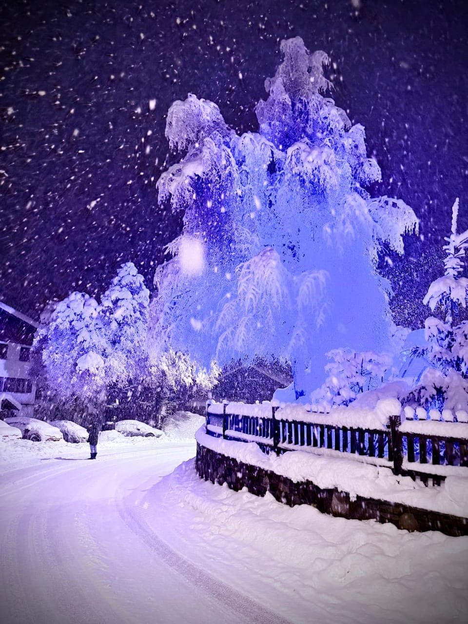 Night, Natural landscape, Winter