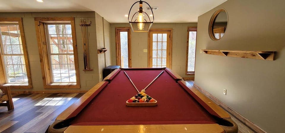 Riverfront Family Retreat that Sleeps 10 with Water Views & Hot Tub House in Sevier County