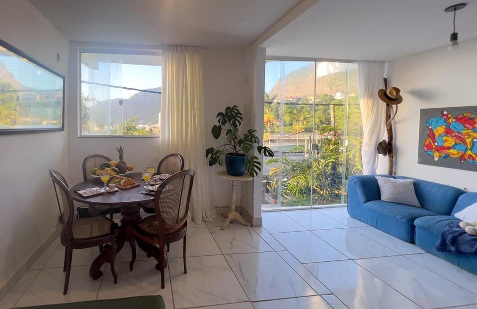 Patio, View (from property/room), Living room, Seating area, Dining area, City view, Mountain view, Dinner, Sunset