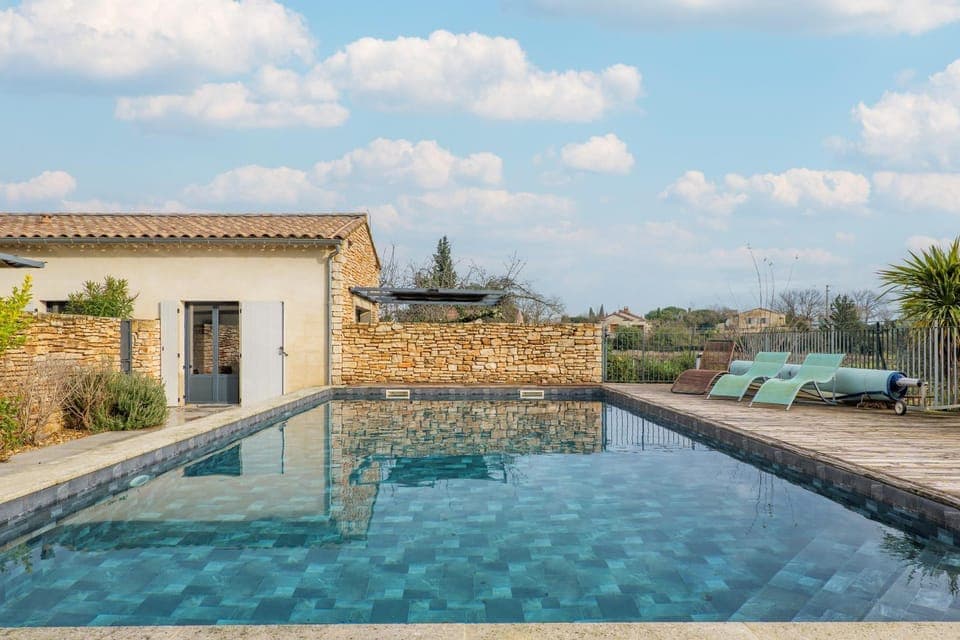 Property building, Living room, Swimming pool