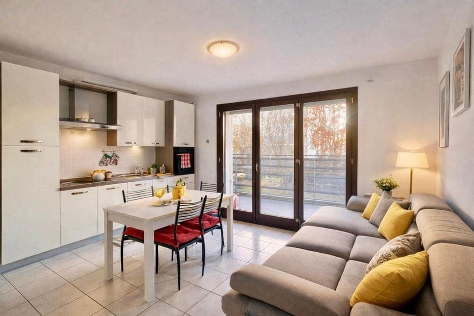 Living room, kitchen