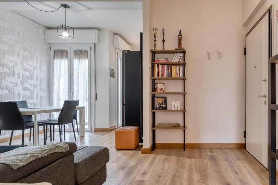 Library, Living room, Seating area, Dining area