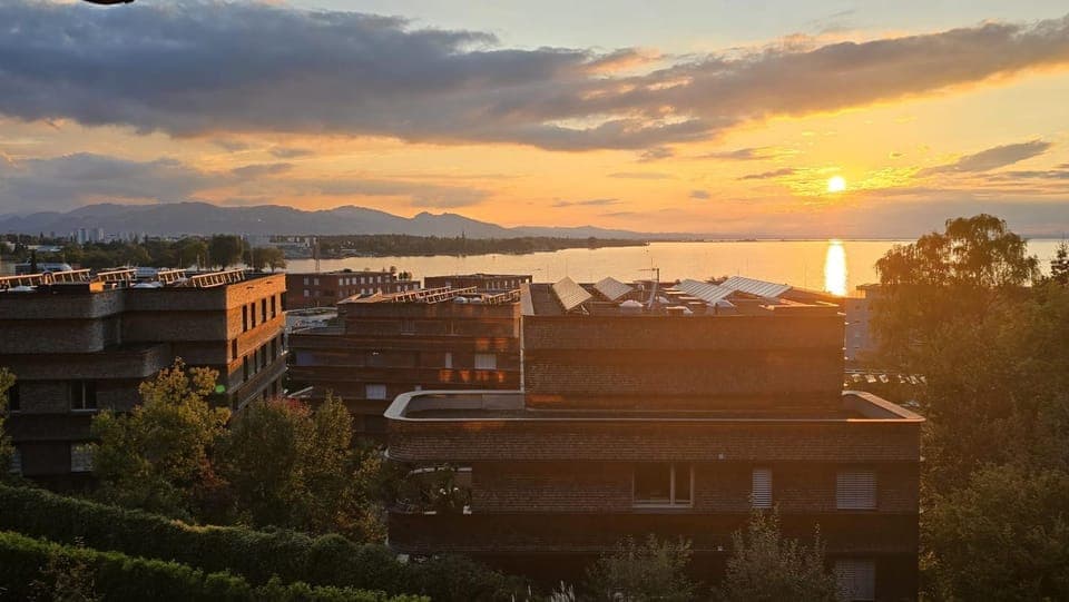 Lake view, Mountain view, Sunset