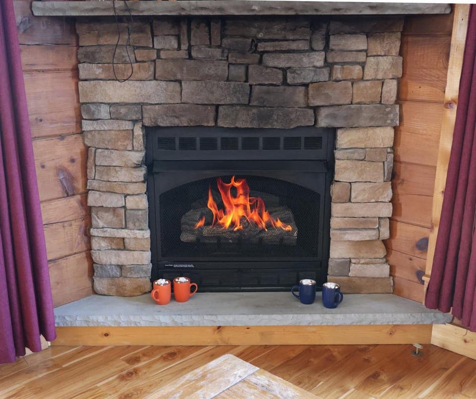 Living room, fireplace