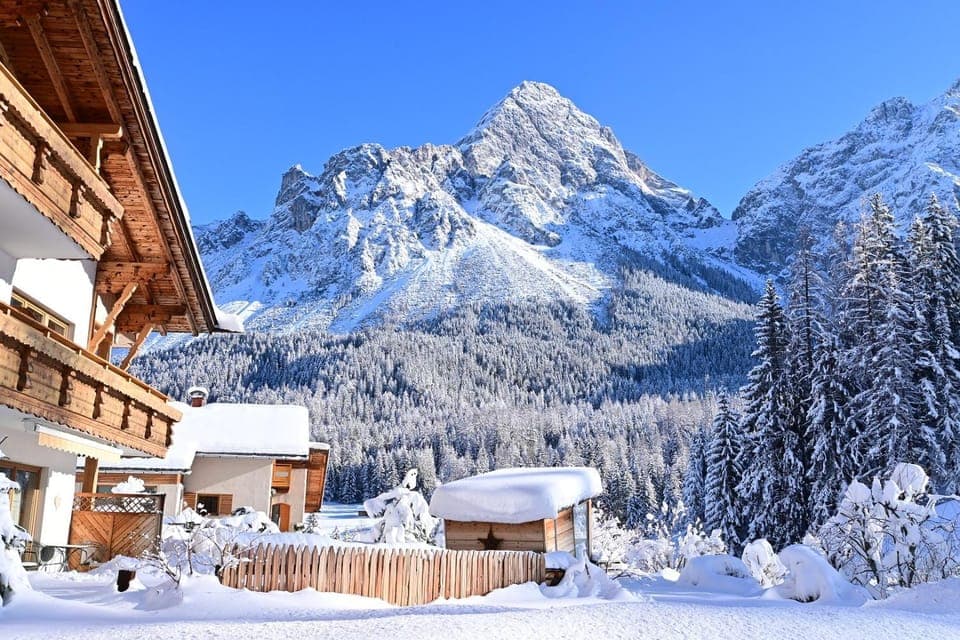 Property building, Winter, Mountain view