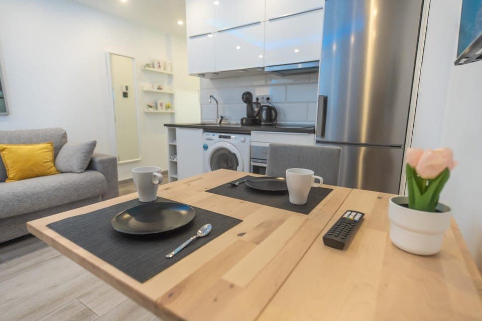 Kitchen or kitchenette, Living room, Dining area