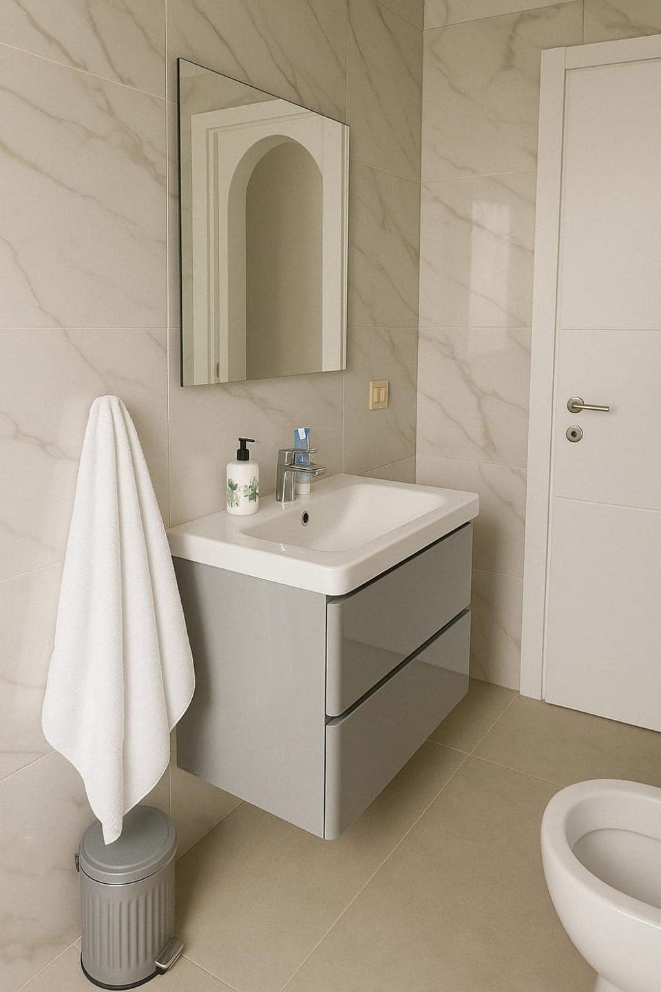 Toilet, Bathroom, towels