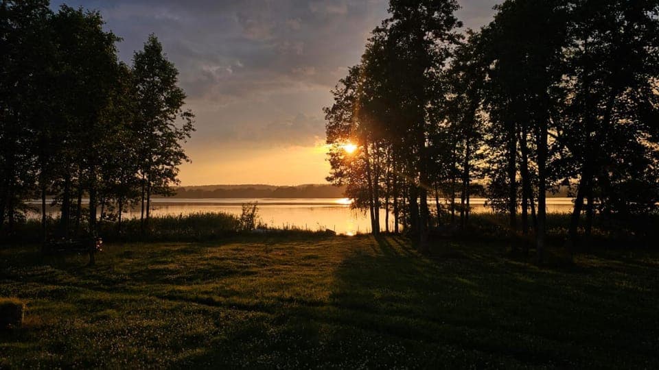 Natural landscape, Lake view, Sunset