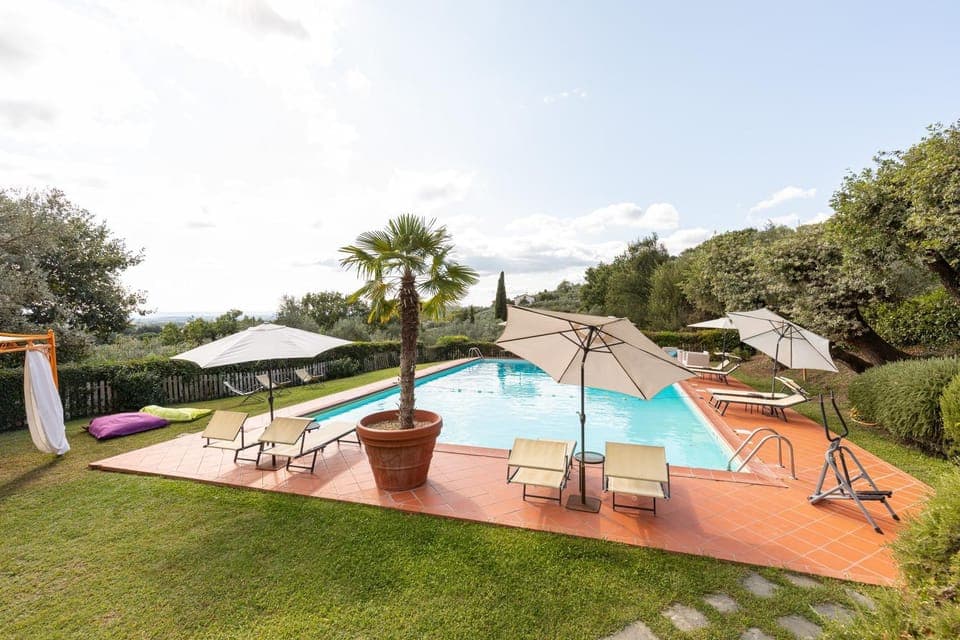 Property building, Living room, Swimming pool