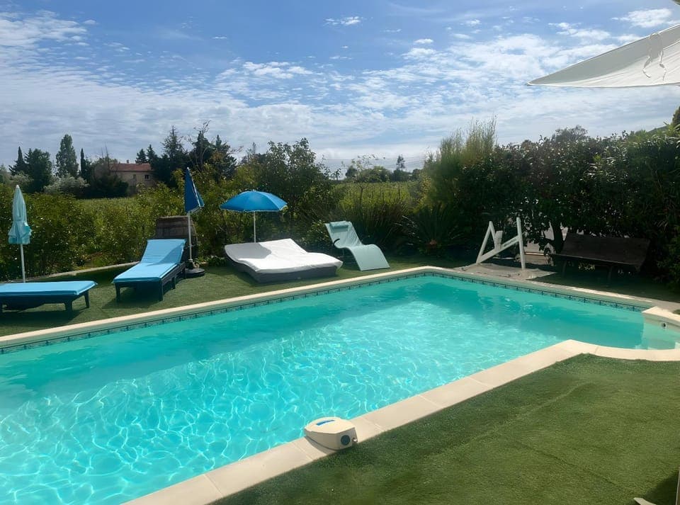 Property building, Living room, Swimming pool