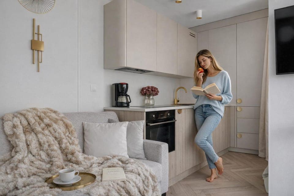 Kitchen or kitchenette, Living room