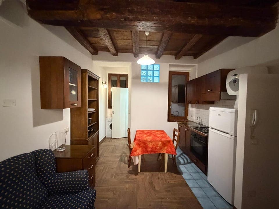 Kitchen or kitchenette, Living room, Dining area, oven, stove