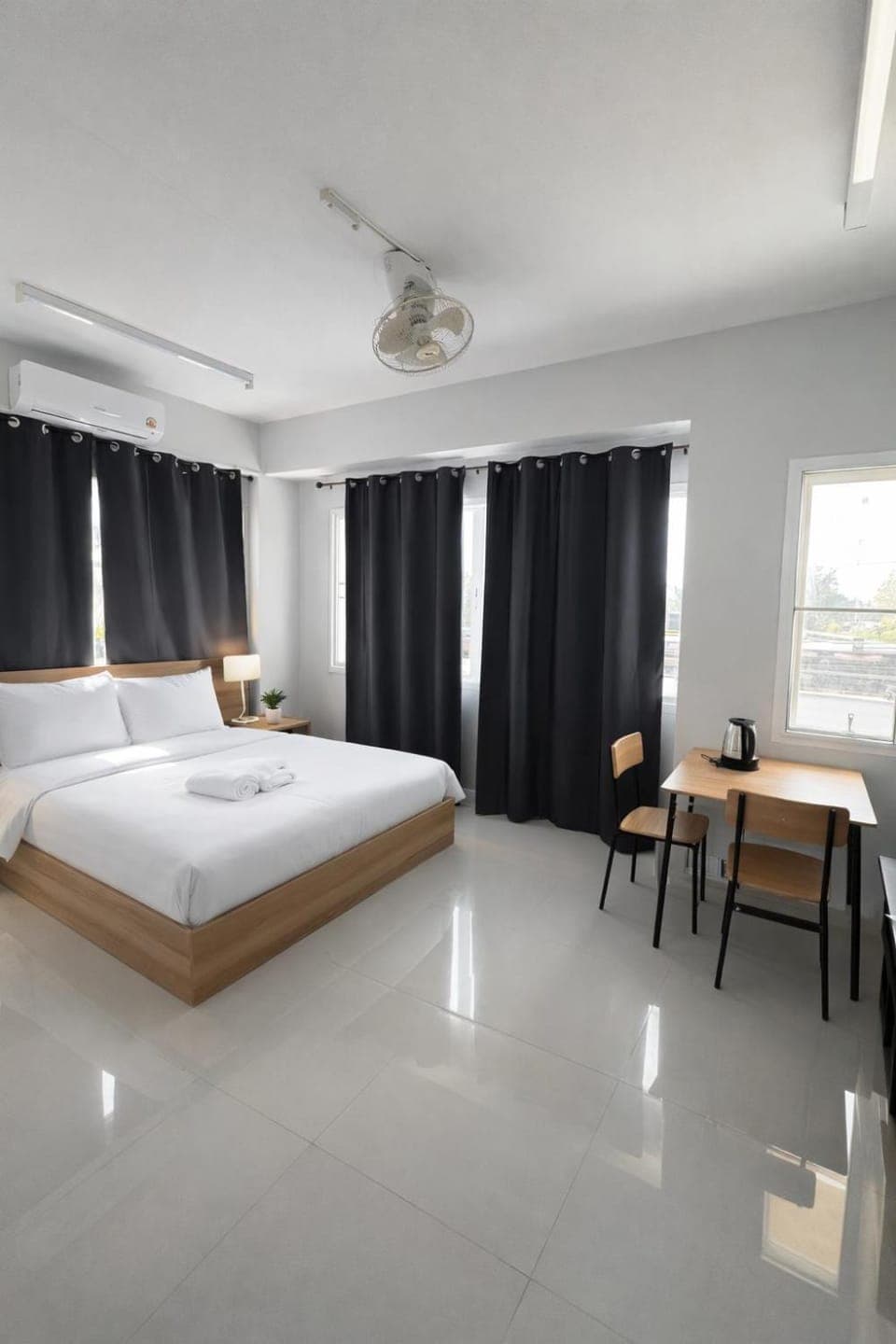 Bed, Bedroom, air conditioner