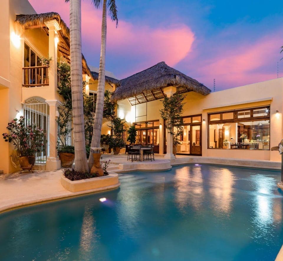 Patio, Night, Pool view, Swimming pool