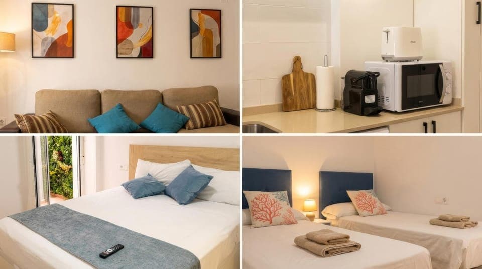 Bed, Kitchen or kitchenette, towels