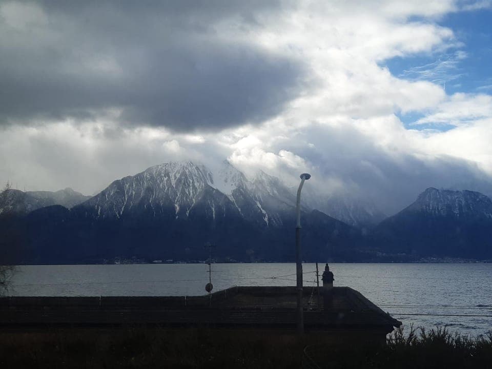 Day, Natural landscape, Winter, Lake view, Mountain view