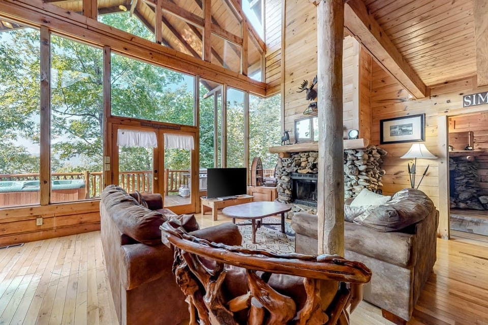 Cabin W Private Hot Tub Sleeps 14 Mountain Views Cabin in Sevier County