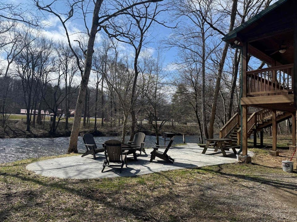 Riverfront Cabin Sleeps 10 Lush Greenery Grill Cabin in Sevier County